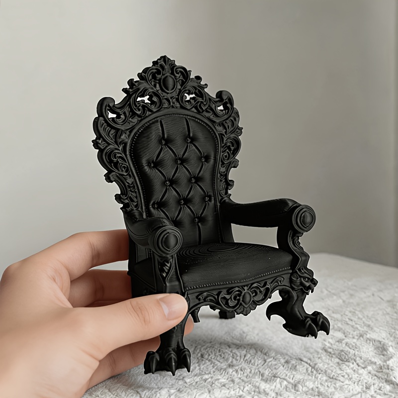Home Cinema Chairs - 1個入りの高級王座モデル – ゴシック様式 – 深い茶色/黒にゴールドのアクセント –