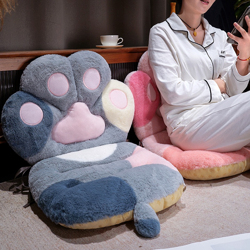 Home Cinema Chairs - かわいいクリエイティブなカラフルな猫の足型チェアクッションぬいぐるみ柔らかいふわふわオフィス腰痛サポートフットパッドホームデコ女の子へのギフト