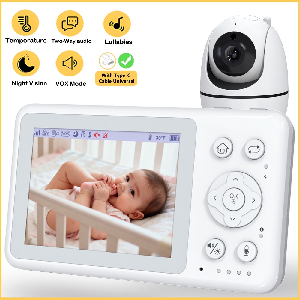 Home Cinema Wireless - 3.2インチ液晶画面付きベビーモニター。PTZカメラ、双方向音声、VOX機能、子守唄、温度検知機能、監視機能を搭載。