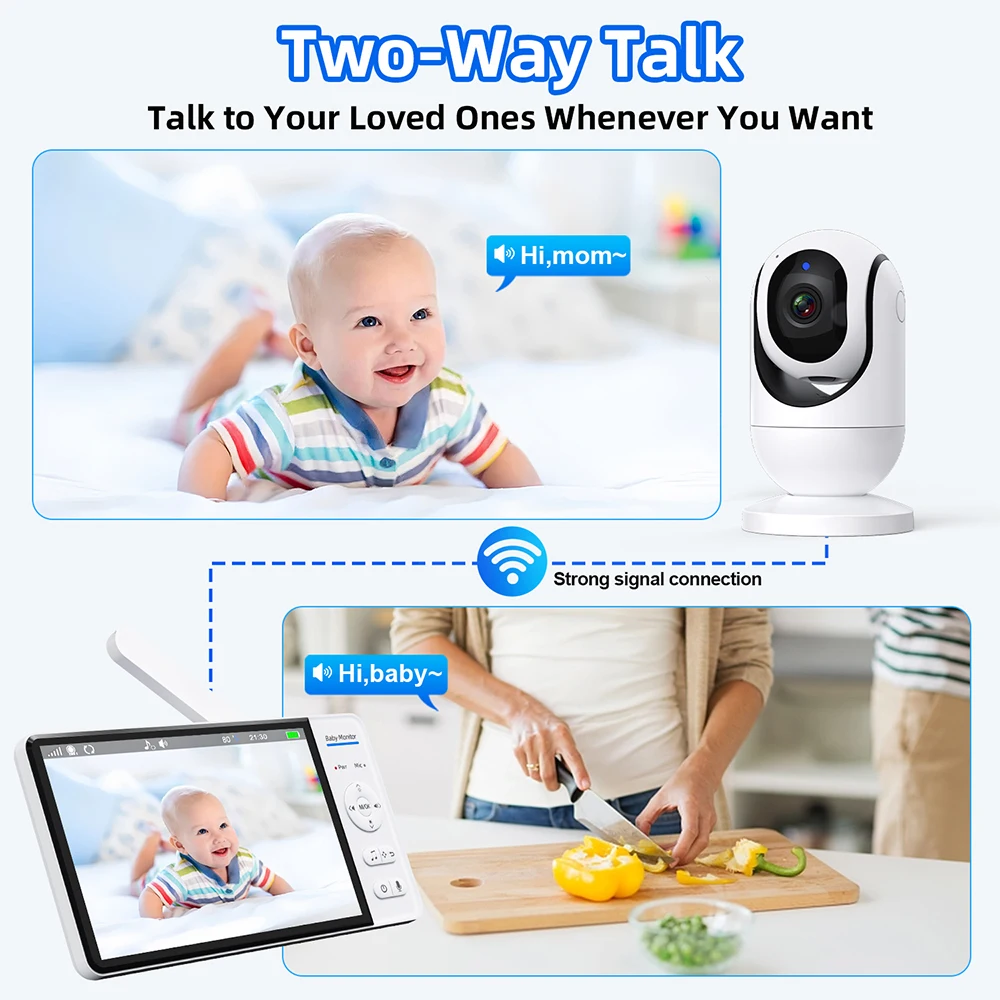 7.0インチ ビデオベビーモニター 720P 5000mAh - Home Cinema Wireless のレビューと価格